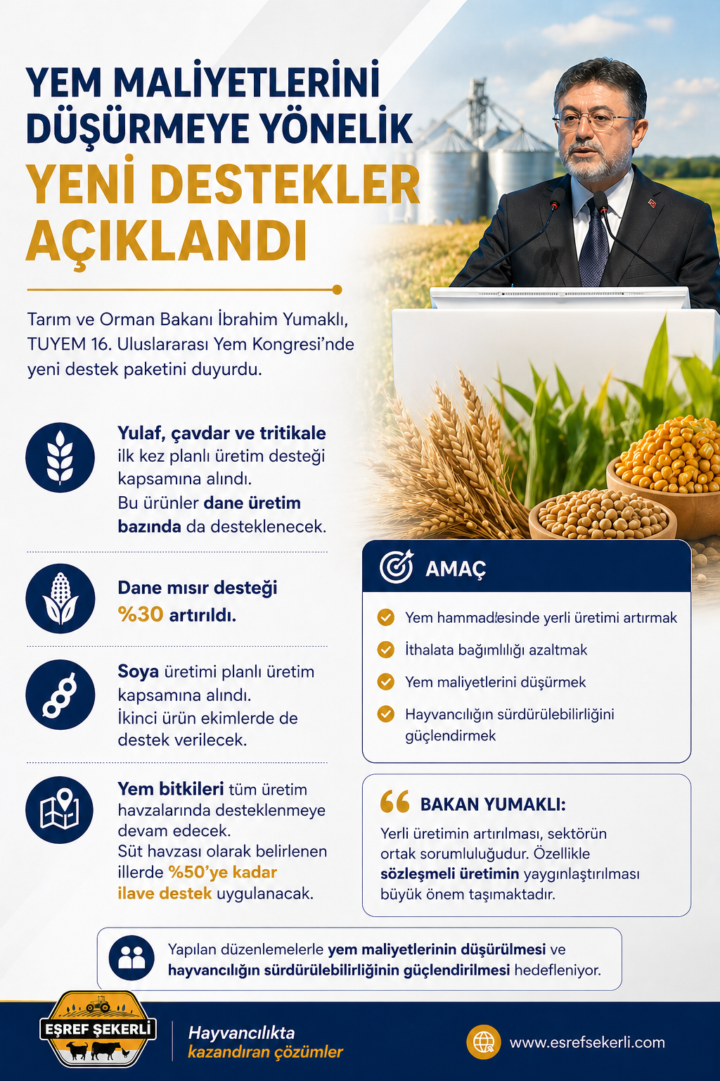 Yem maliyetlerini düşürmeye yönelik 2026 tarım destekleri, yulaf çavdar tritikale ve yem bitkileri destekleri