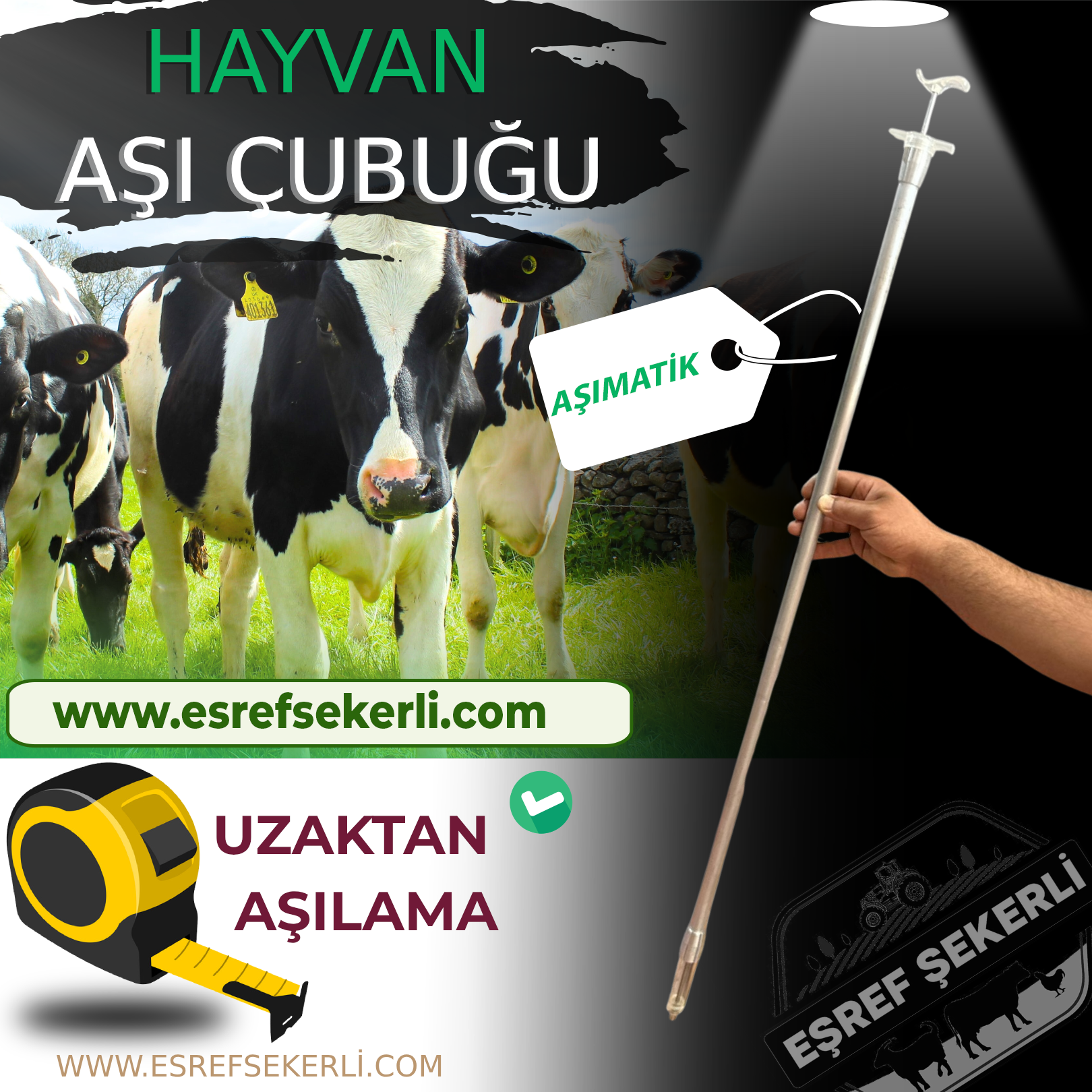 Hayvan Aşı Çubuğu Aşımatik (Uzaktan Aşılama Çubuğu)