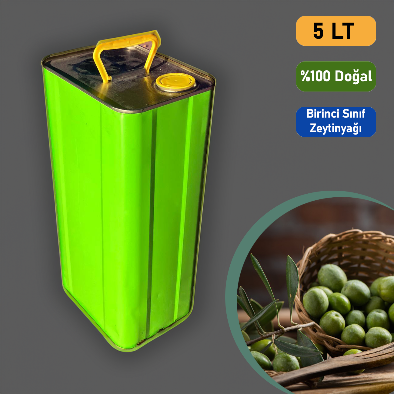 Birinci Sınıf Naturel Zeytinyağı Net 5 Lt.