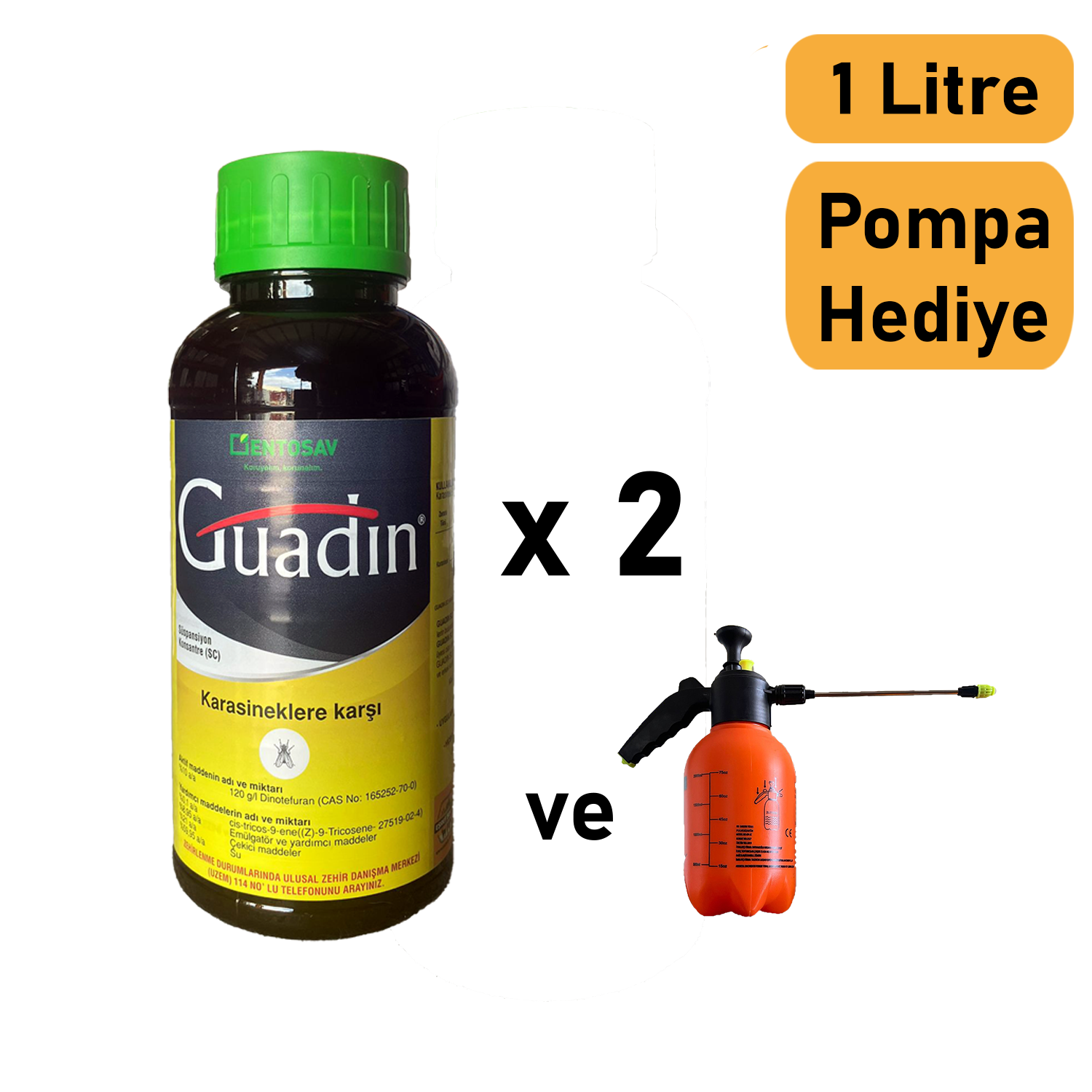 Guadin Karasinek İlacı 1 Litre + Pompa