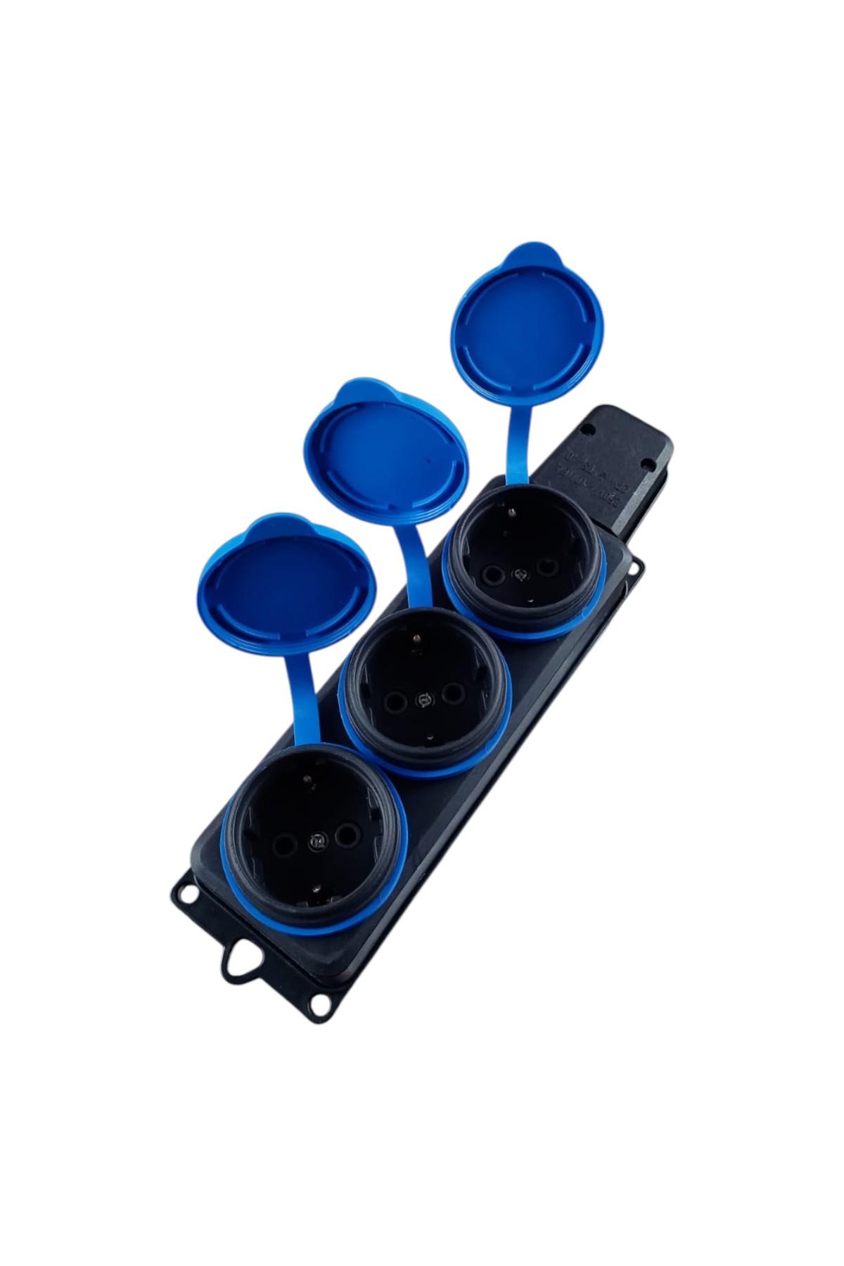 Kauçuk 3'lü Monofaze Grup Priz