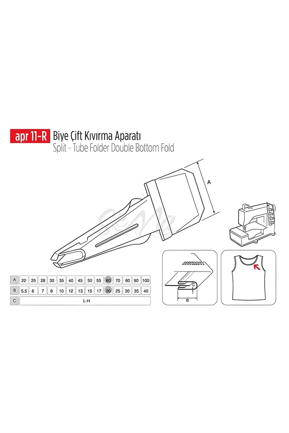 Reçme Makine Çift Kıvırma Aparatı-55x18mm | APR11 55X18 | MarkasızReçme Makine Çift Kıvırma Aparatı-55x18mm