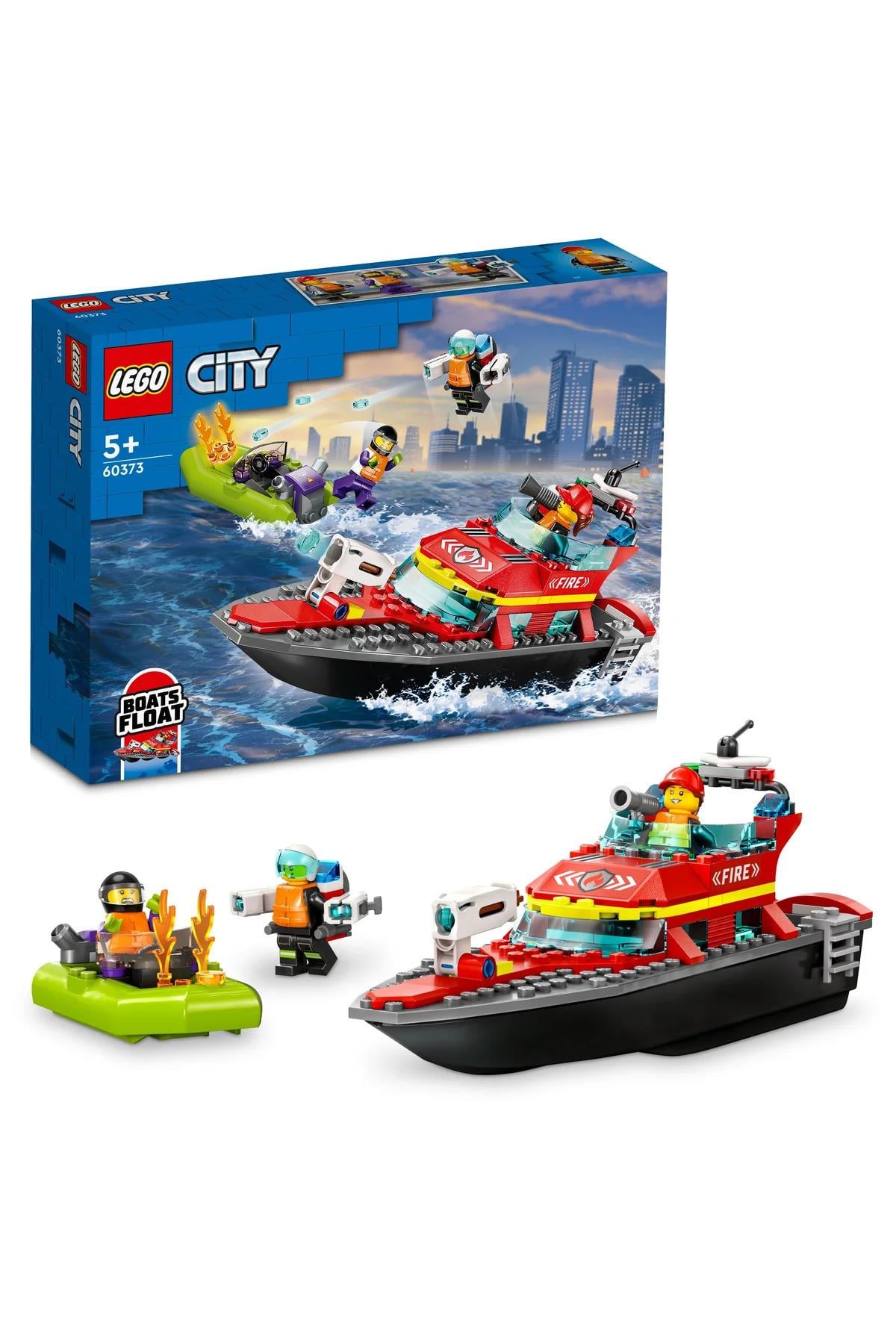 ® City İtfaiye Kurtarma Teknesi 60373 - 5+ Çocuklar için Oyuncak Yapım Seti (144P)-Lego
