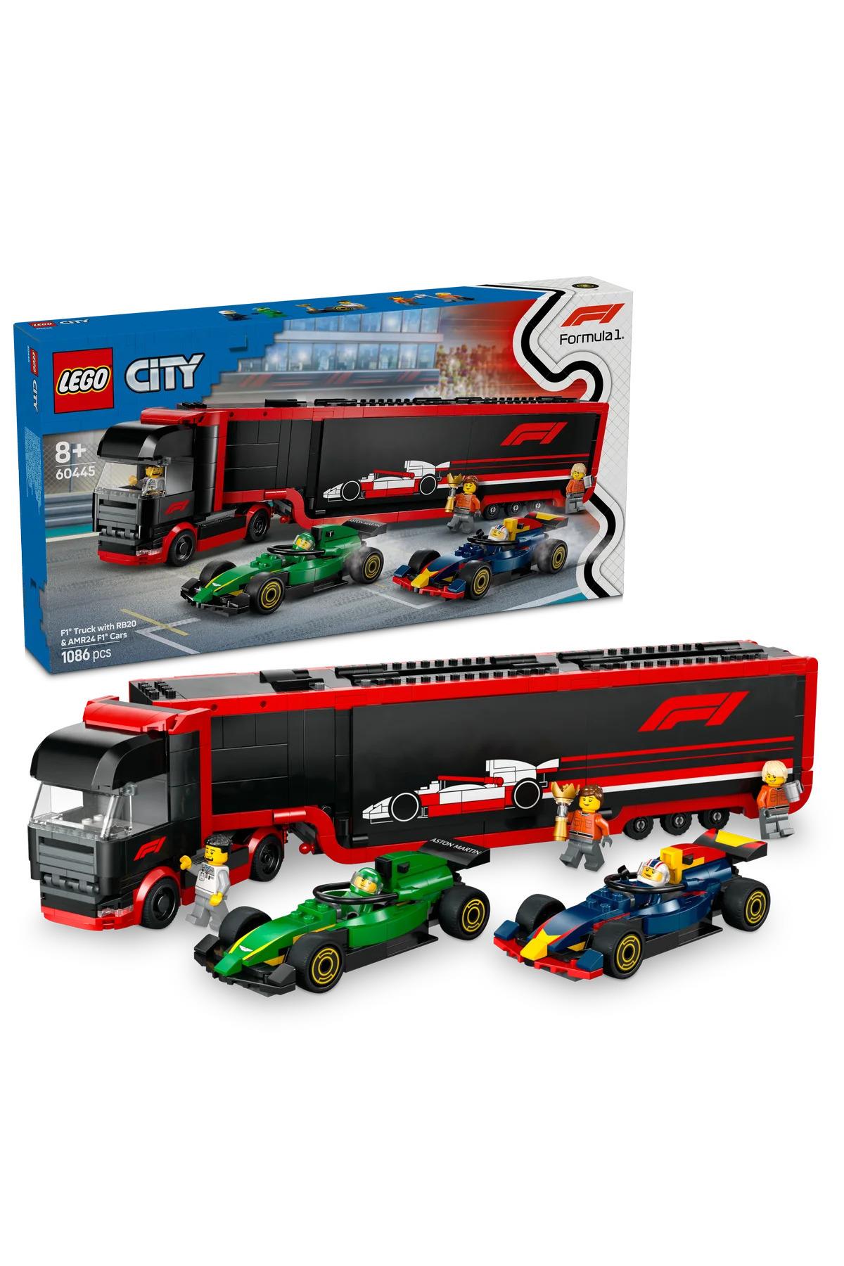 ® City RB20 ve AMR24 F1® Arabalı F1® Kamyonu 60445 - 8+ Yaratıcı Oyuncak Yapım Seti (1086)-Lego