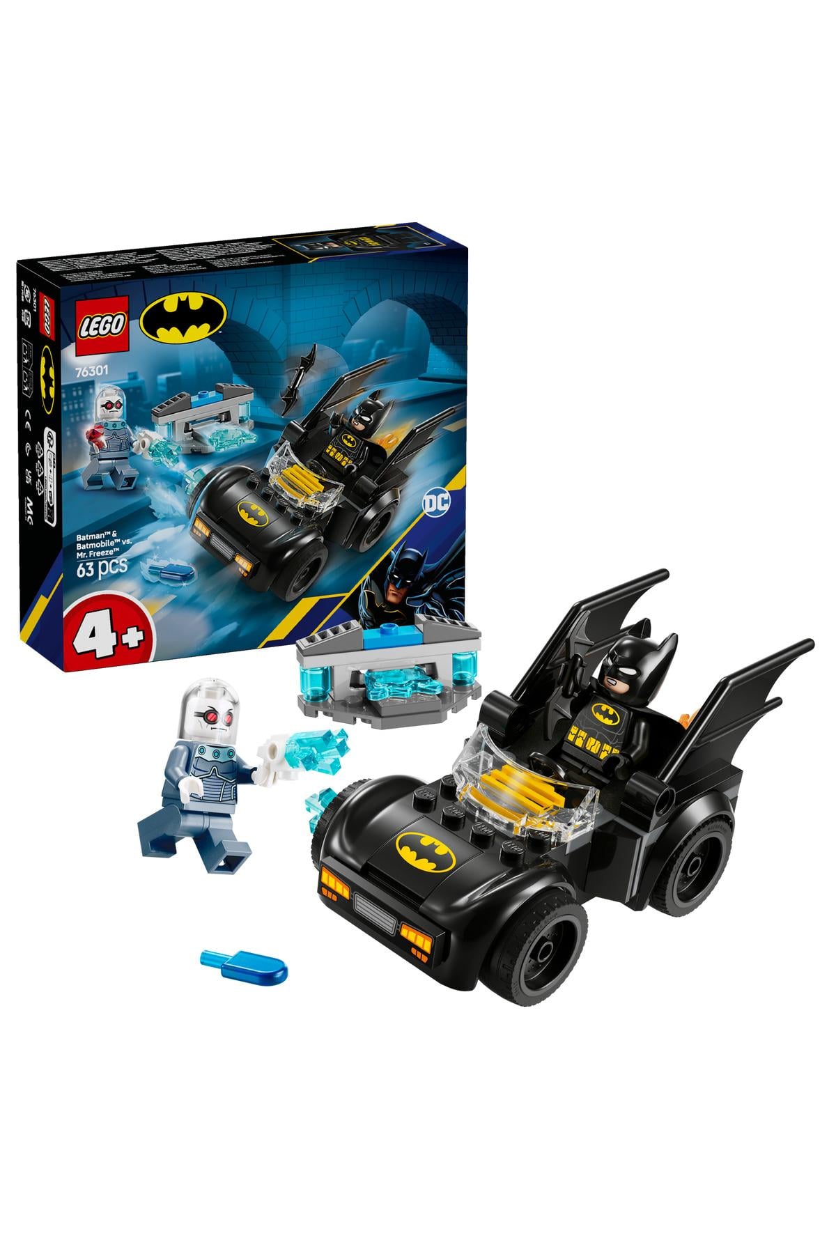 ® DC Batman™: Batman ve Batmobile™, Mr. Freeze™’e Karşı 76301 - 4+ Yaratıcı Oyuncak Yapım Seti (63P)-Lego