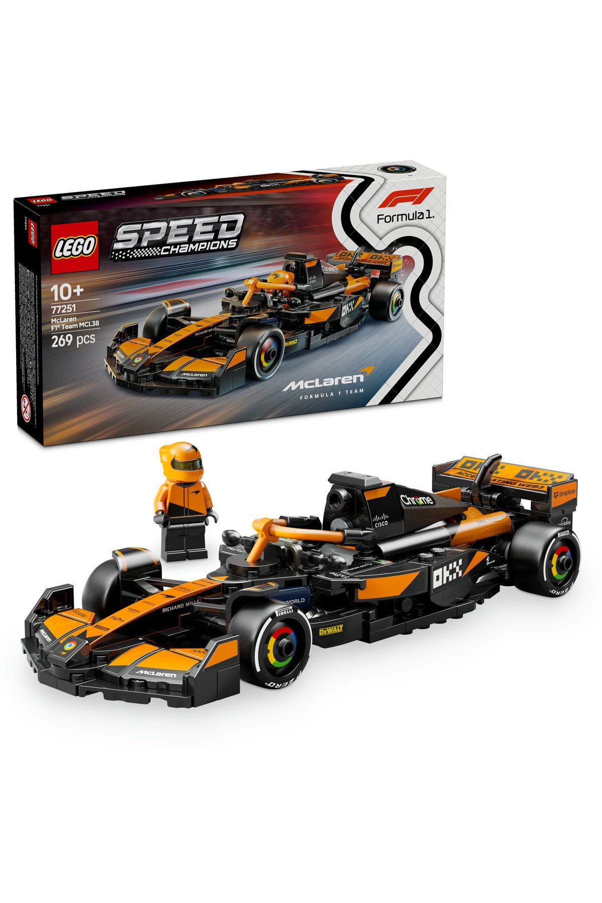 ® Speed Champions McLaren F1® Team MCL38 Yarış Arabası 77251 - 10+ Oyuncak Yapım Seti(269 Parça)-Lego
