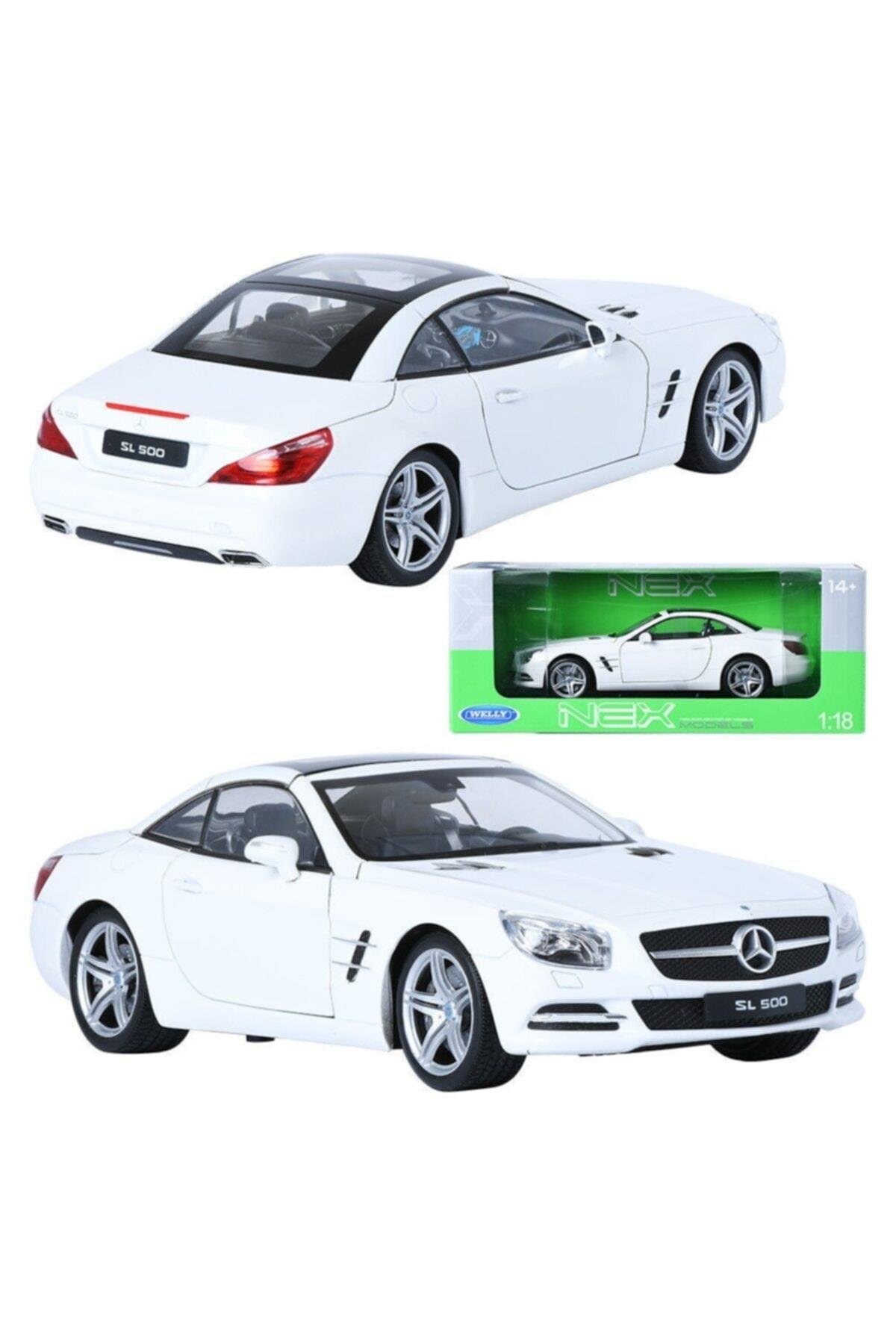 1/18 2012 Mercedes-benz Sl500 Welly Dıecast Model Araba Beyaz Renk-Maket Araçlar