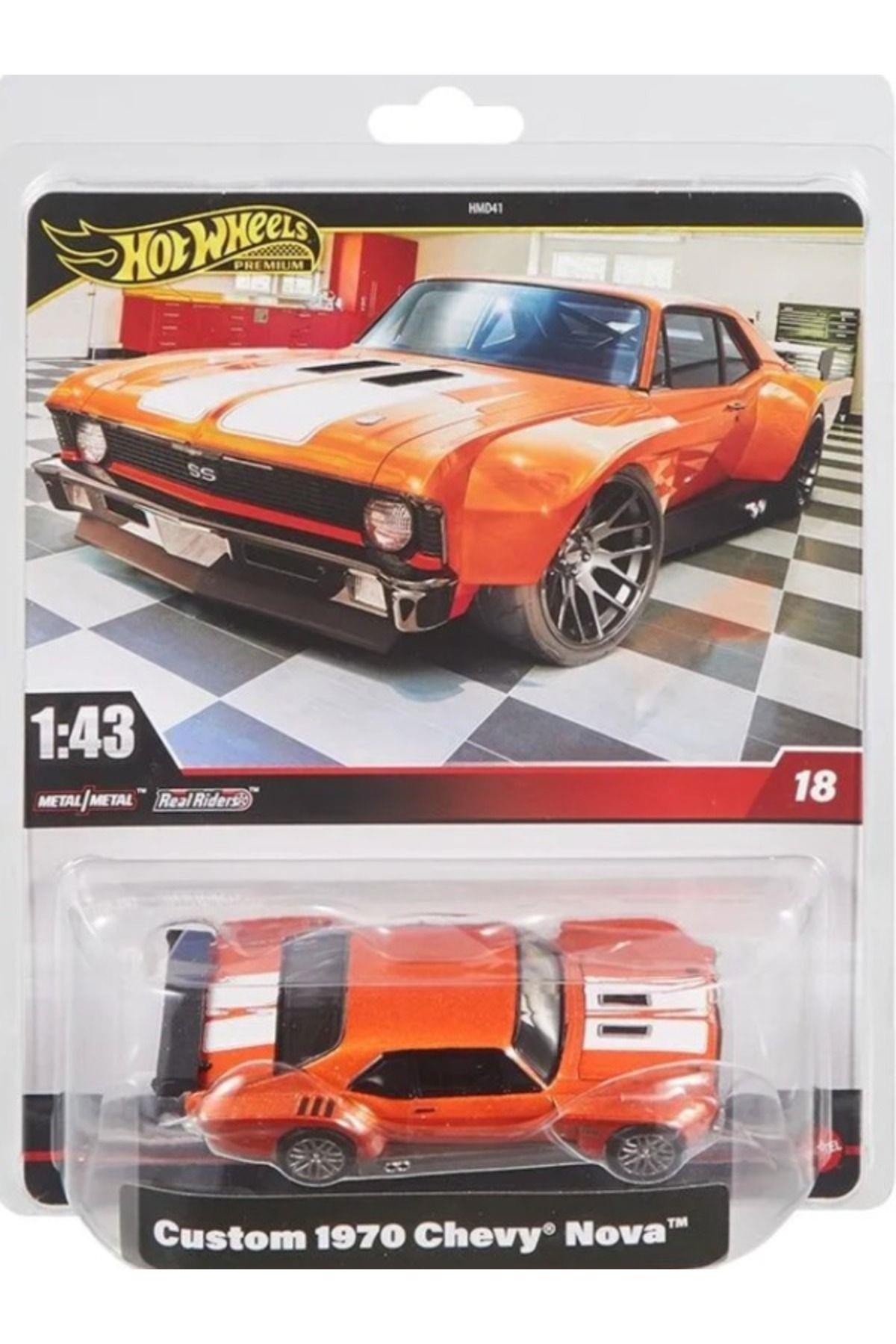 1:43 Hot Wheels Premium Custom 1970 Chevy Nova-Maket Araçlar
