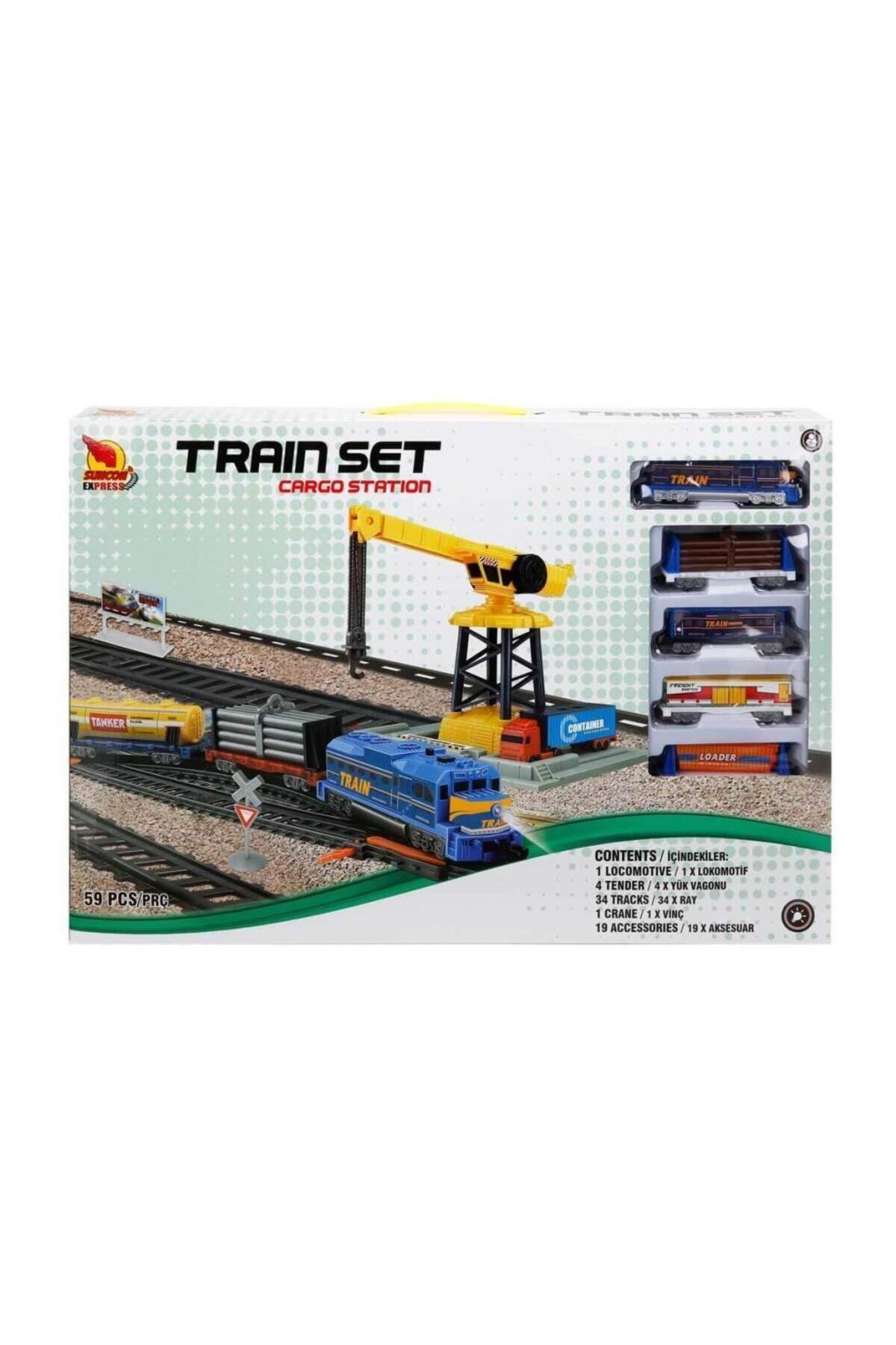 2003 Işıklı Yük Treni Seti 59 Parça-Erkek Oyuncakları