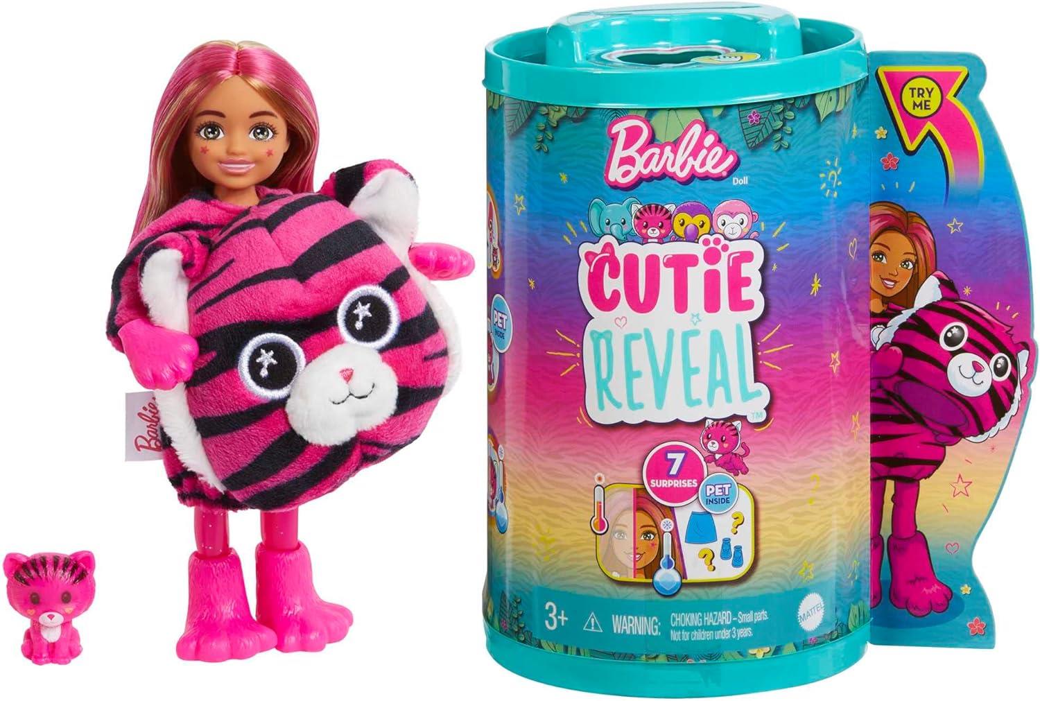 Barbie Cutie Reveal Bebekler Chelsea Tropikal Orman Serisi - Kaplan-Oyuncak Bebekler