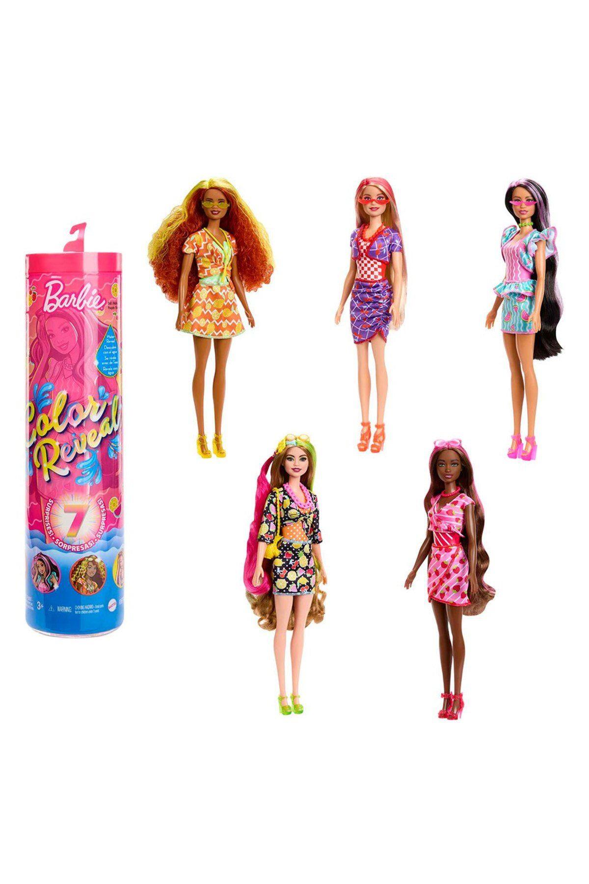 Barbie Hjx49 Cutie Reveal - Renk Değiştiren Sürpriz Meyve Deseni Elbiseli-Oyuncak Bebekler