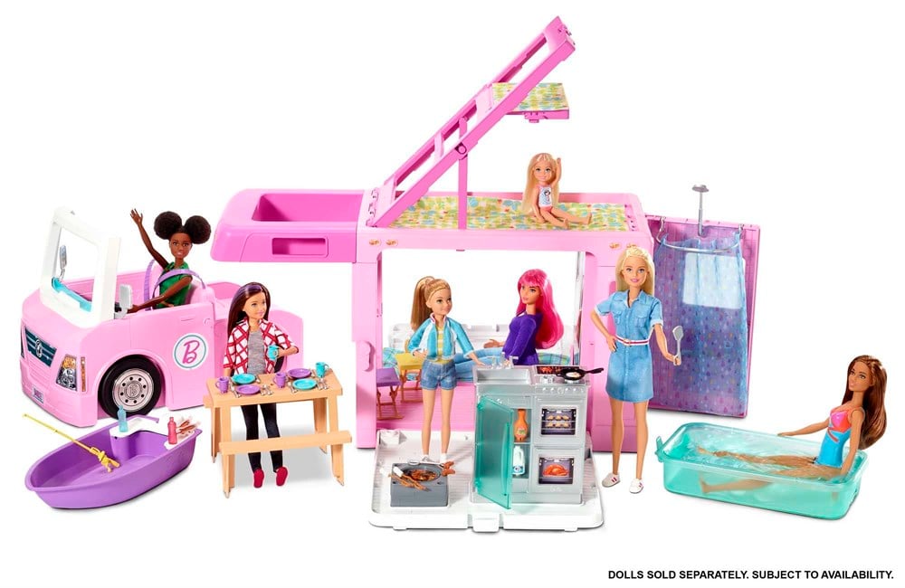 Barbie Üçü Bir Arada Rüya Karavanı GHL93-Oyuncak Bebekler