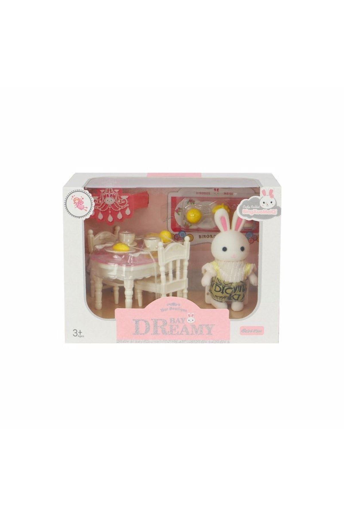 Bay Dreamy Mini Tavşan Aksesuarlı Yemek Masası Seti-Eğitici Oyuncaklar