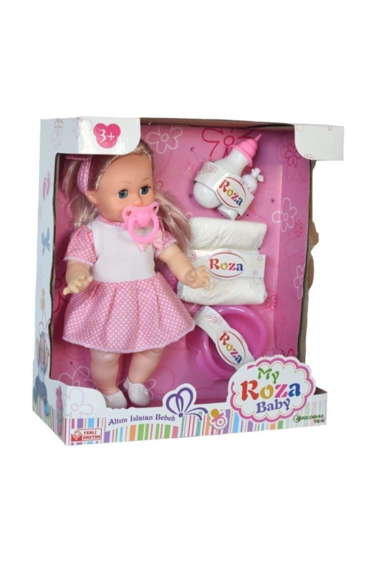 Global Toys Altını Islatan 8 Farklı Türkçe Cümle Kuran Biberon Ve Emzikli 32 Cm Roza Bebek-Oyuncak Bebekler