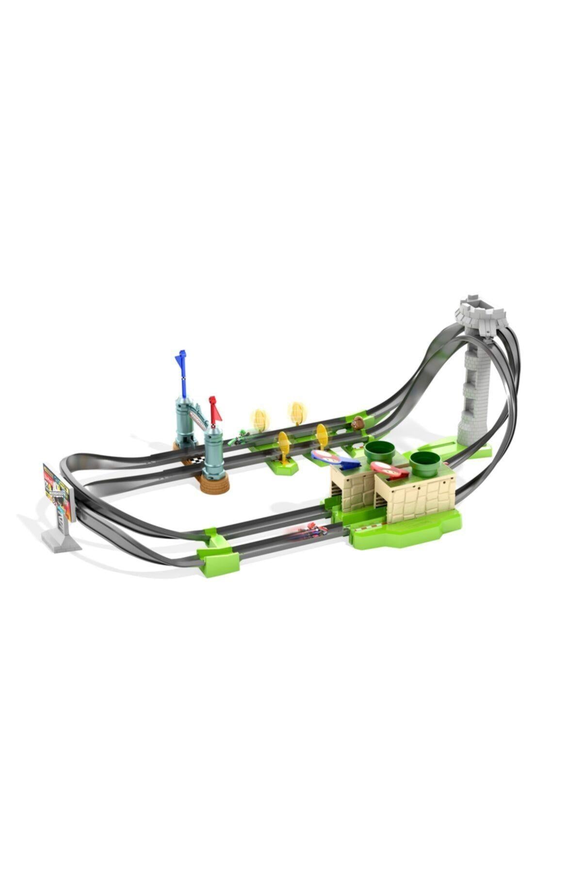 HOT WHEELS Mario Kart Çılgın Dönüş Parkuru Yarış Seti Ghk15-Araba Garaj ve Setleri