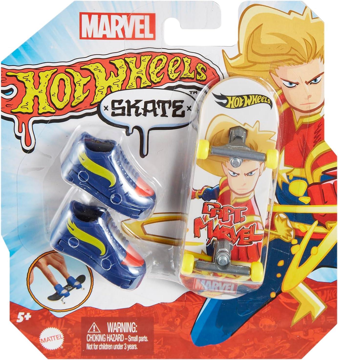 HOT WHEELS Skate Parmak Kaykay Ve Ayakkabı Kaptan Marvel-Oyuncak