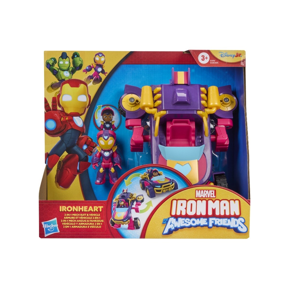 Iron Man ve Muhteşem Arkadaşları Ironheart 2'si 1 Arada Mekanik Zırh ve Araç, Aksiyon Figürü ve Oyuncak Araç Seti-Karakter Figürleri