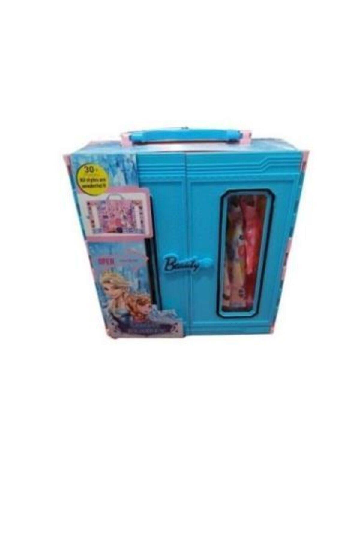 Kayyum Oyuncak Mavi Oyuncak Kıyafet Dolabı Beauty Gardrop 30 Parça-Kız Rol Oyuncakları