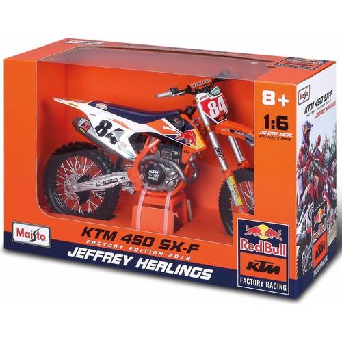 Maisto 1/6 Red Bull Ktm 450 Sx-F 2018 Factory Edition Motosiklet-Maket Araçlar