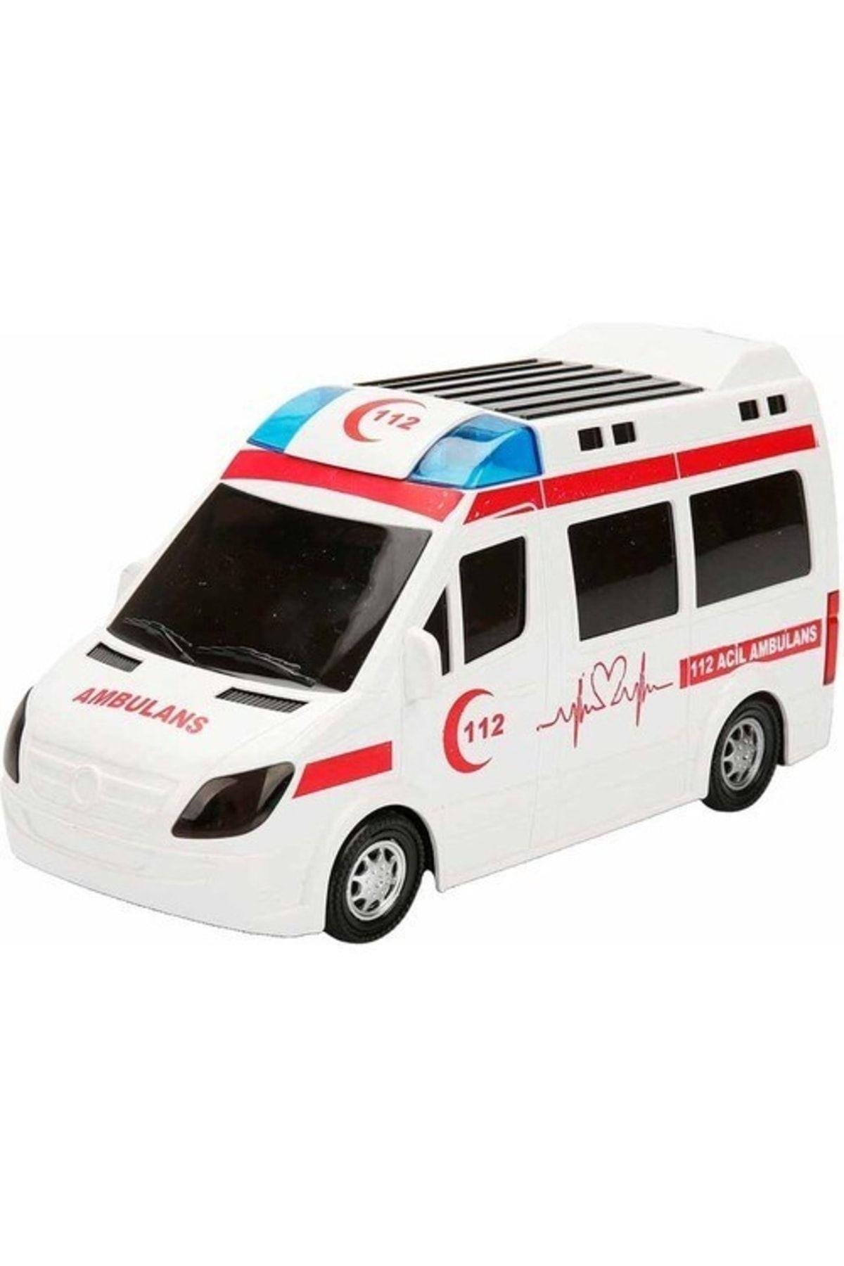 Oyuncak Ambulans Sesli Işıklı Pilli Hareketli Oyuncak Can Kurtarıcı Aracı-Erkek Oyuncakları