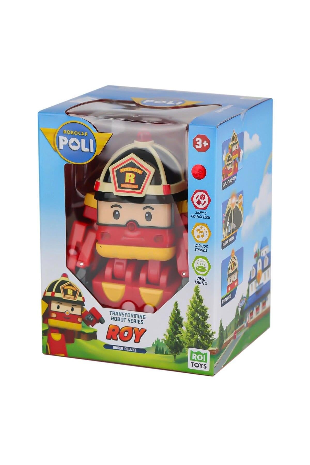 POLI MRT-686 Sesli ve Işıklı Robocar Poli Büyük Transforming Robot Roy -Necotoys-Karakter Figürleri