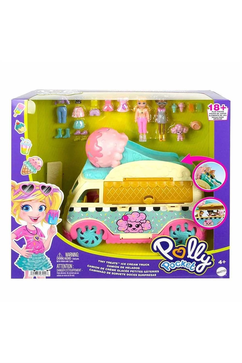 Polly Pocket Minik Lezzetler Dondurma Arabası Polly ve Shani HHX77-Oyuncak Bebekler