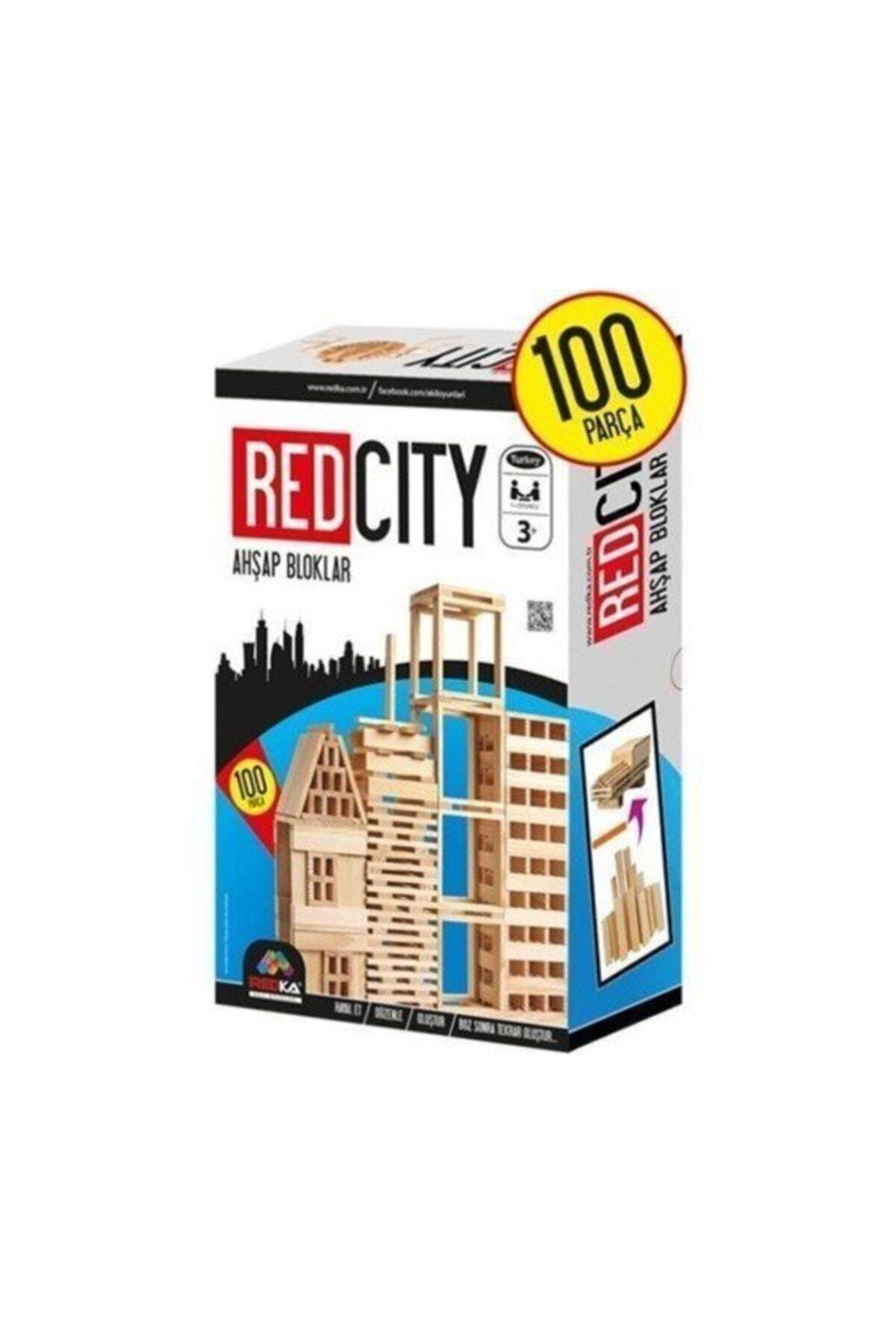 Red City Ahşap Bloklar 100 Parça-Ahşap Oyunlar
