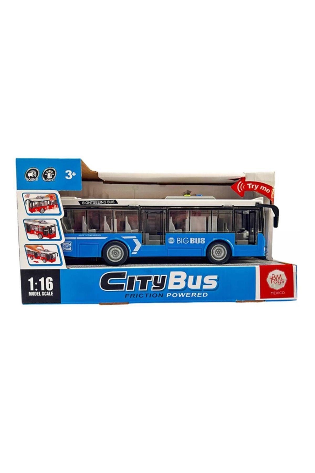 Ses ve Işıklı Oyuncak Şehir Otobüsü A1119-13 Mavi-Oyuncak Arabalar ve Kamyonlar