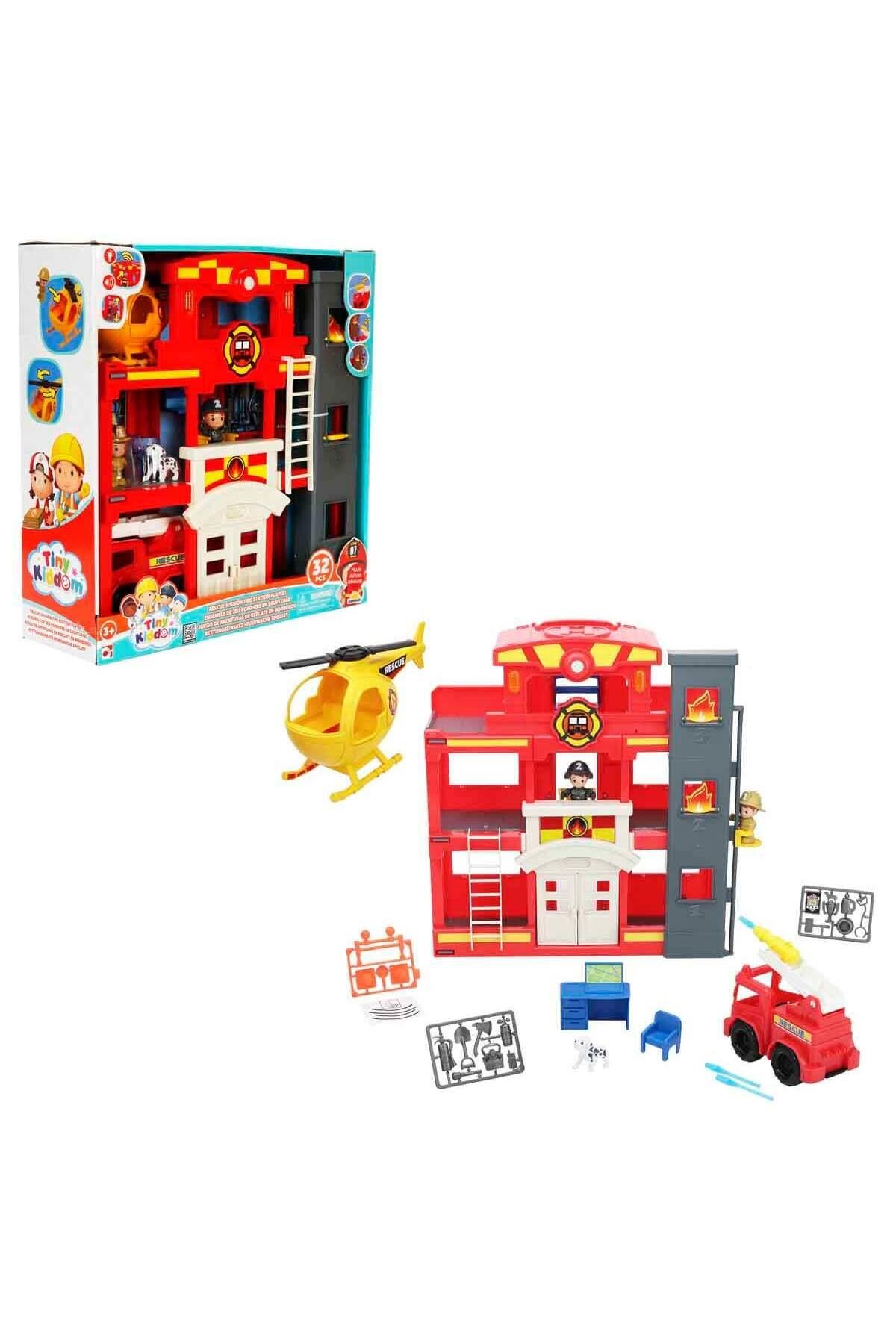Sesli ve Işıklı İtfaiye Sahası Oyun Seti 32 Parça-Araba Garaj ve Setleri