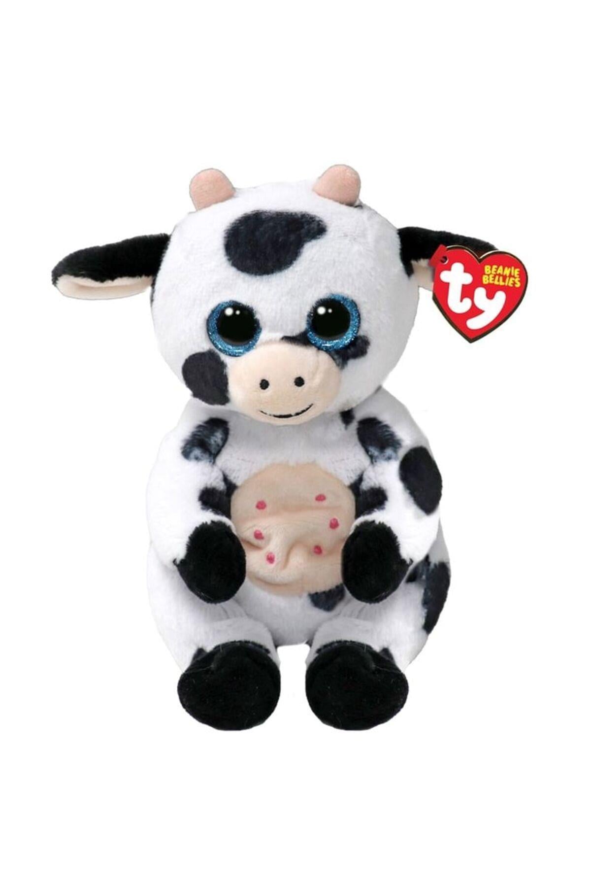 TY Beanie Boo's Herdly Siyah Beyaz İnek 15 Cm-Peluş Oyuncaklar
