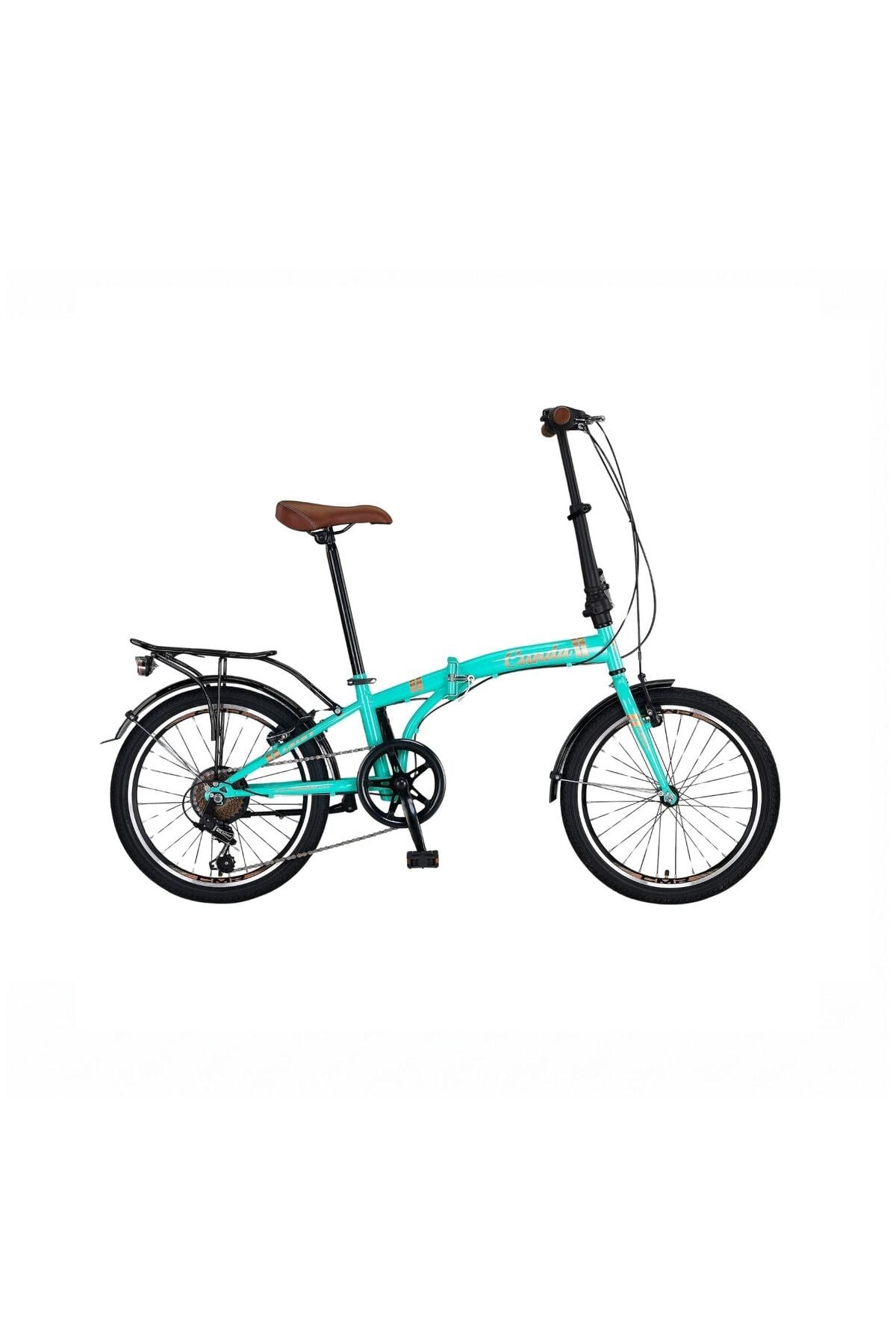 Ümit Cunda Folding - 20 Jant - Katlanır Şehir Bisikleti - Sky Blue Gold-Bisiklet