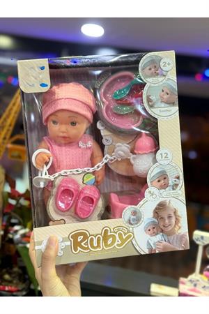 baby doll konuşabilen bebek ve aksesuarları 10 parça 24x31 cm-Oyuncak Bebekler