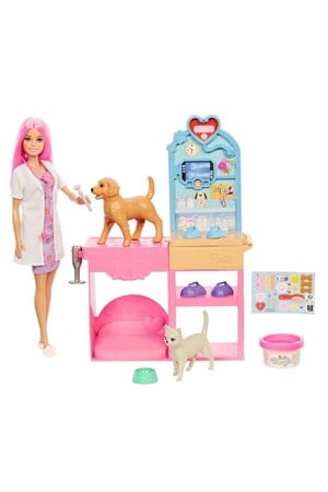 Barbie ’nin Veteriner Kliniği Bebek Ve Aksesuarları JFX93-Oyuncak Bebekler