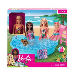 Barbie ve Eğlenceli Havuzu GHL91-Oyuncak Bebekler