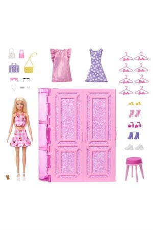 Barbie'nin Rüya Gardırobu ve Bebek Oyun Seti HXD58-Oyuncak Bebekler