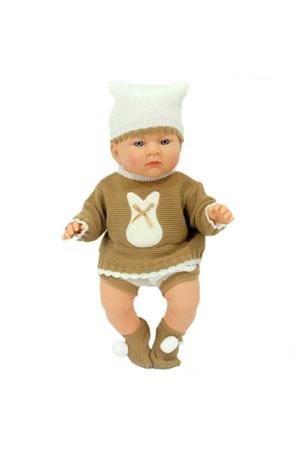Nessiworld Yeni Doğmuş Kahve Bej Elbiseli Azra Bebek-Oyuncak Bebekler