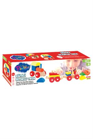 Playwood Ahşap Eğitici Bloklu Tren Ony-351 | 8682130993517-Eğitici Oyuncak