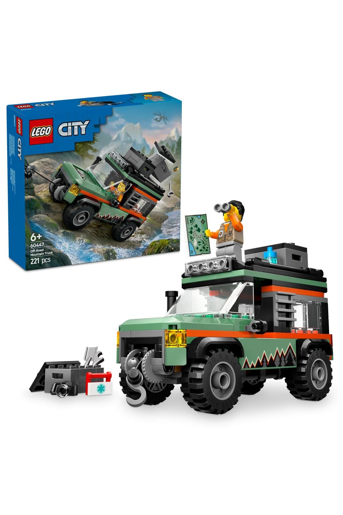 ® City 4x4 Arazi Dağ Arabası 60447 - 6+ Çocuklar için Yaratıcı Oyuncak Yapım Seti (221 P)-Lego