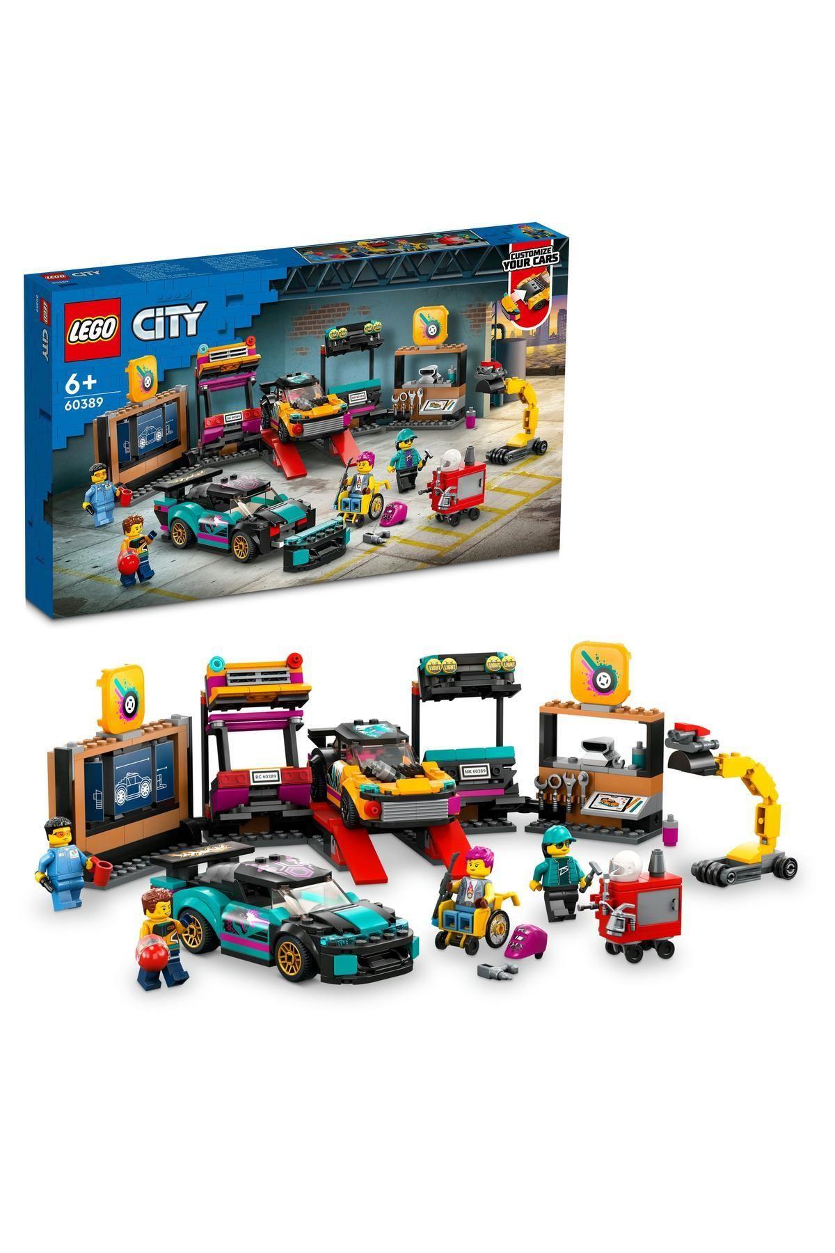 ® City Araç Modifiye Atölyesi 60389 - 6 Yaş ve Üzeri Çocuklar için Yapım Seti (507 Parça)-Lego