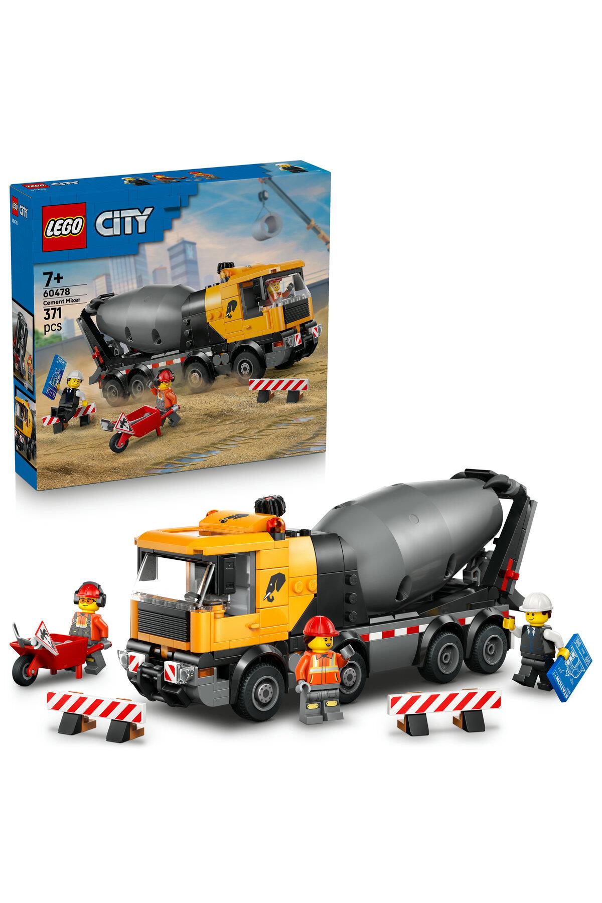 ® City Beton Mikseri 60478 - 7+ Yaratıcı Oyuncak Yapım Seti (371 Parça)-Lego