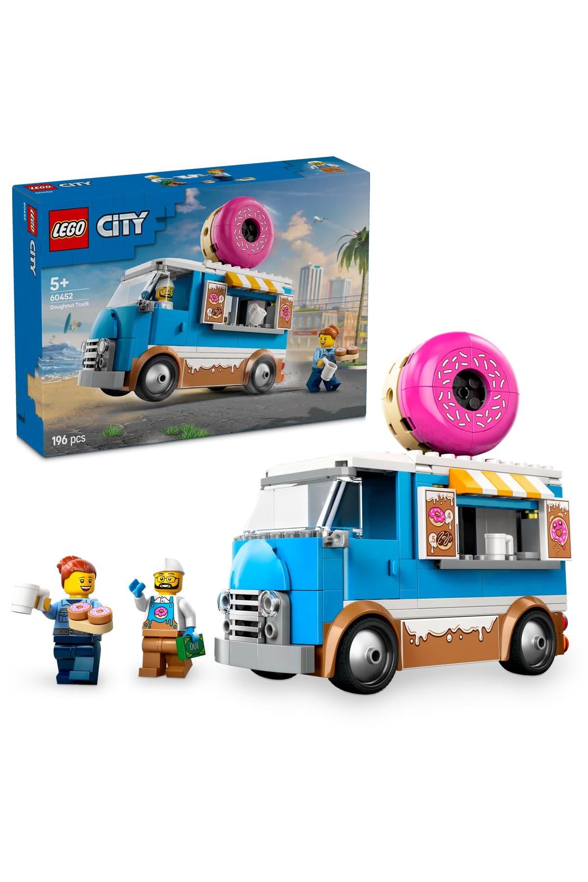 ® City Donut Kamyonu 60452 - 5+ Çocuklar için Yaratıcı Oyuncak Yapım Seti (196P)-Lego