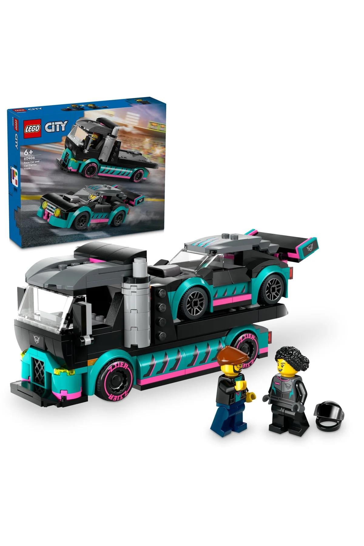 ® City Yarış Arabası ve Araba Taşıyıcı Kamyon 60406 - 6+ Yaratıcı Oyuncak Yapım Seti (328P)-Lego