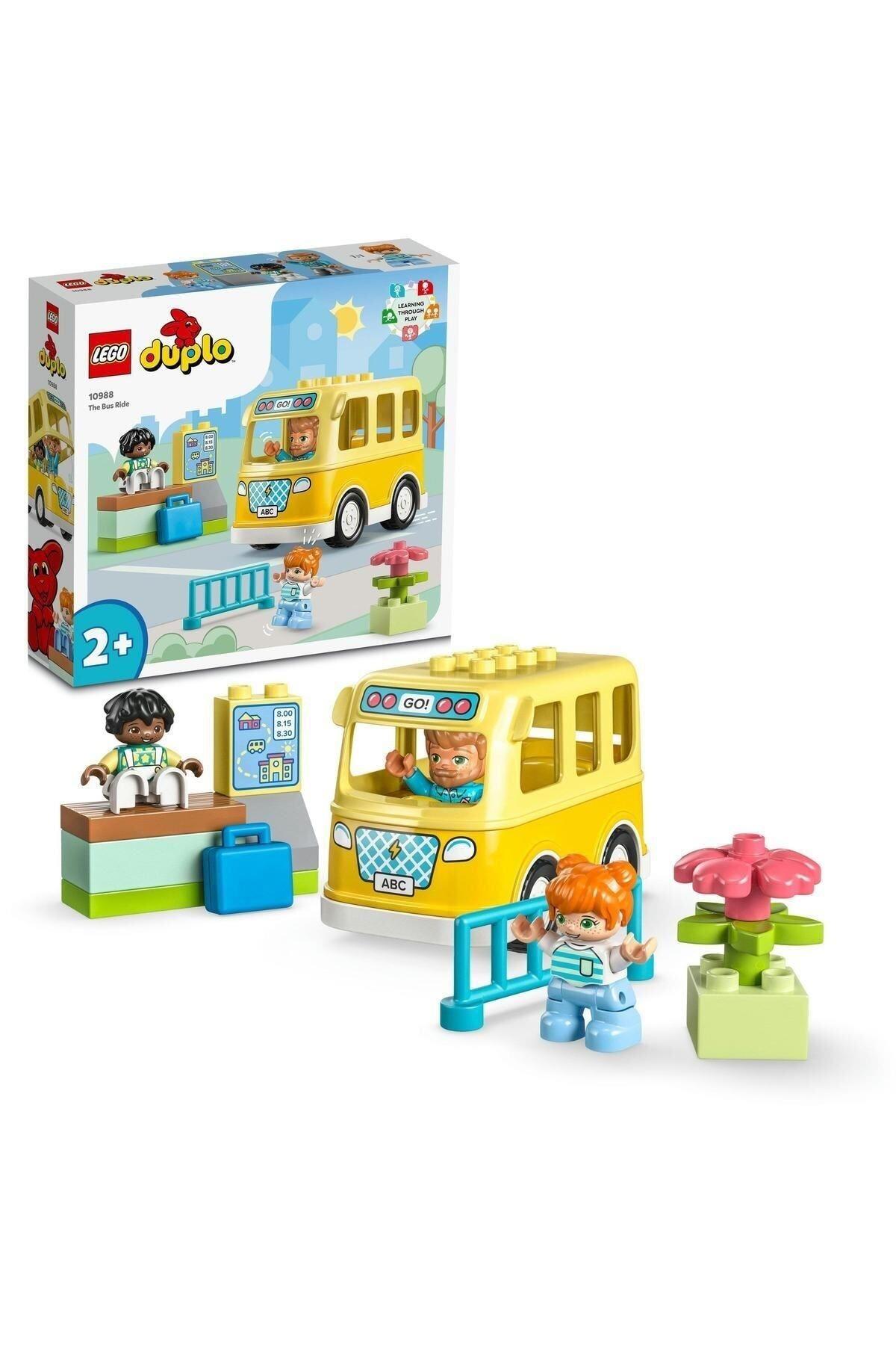 ® DUPLO® Kasabası Otobüs Yolculuğu 10988 - 2 Yaş ve Üzeri  Oyuncak Yapım Seti (16 Parça)-Lego