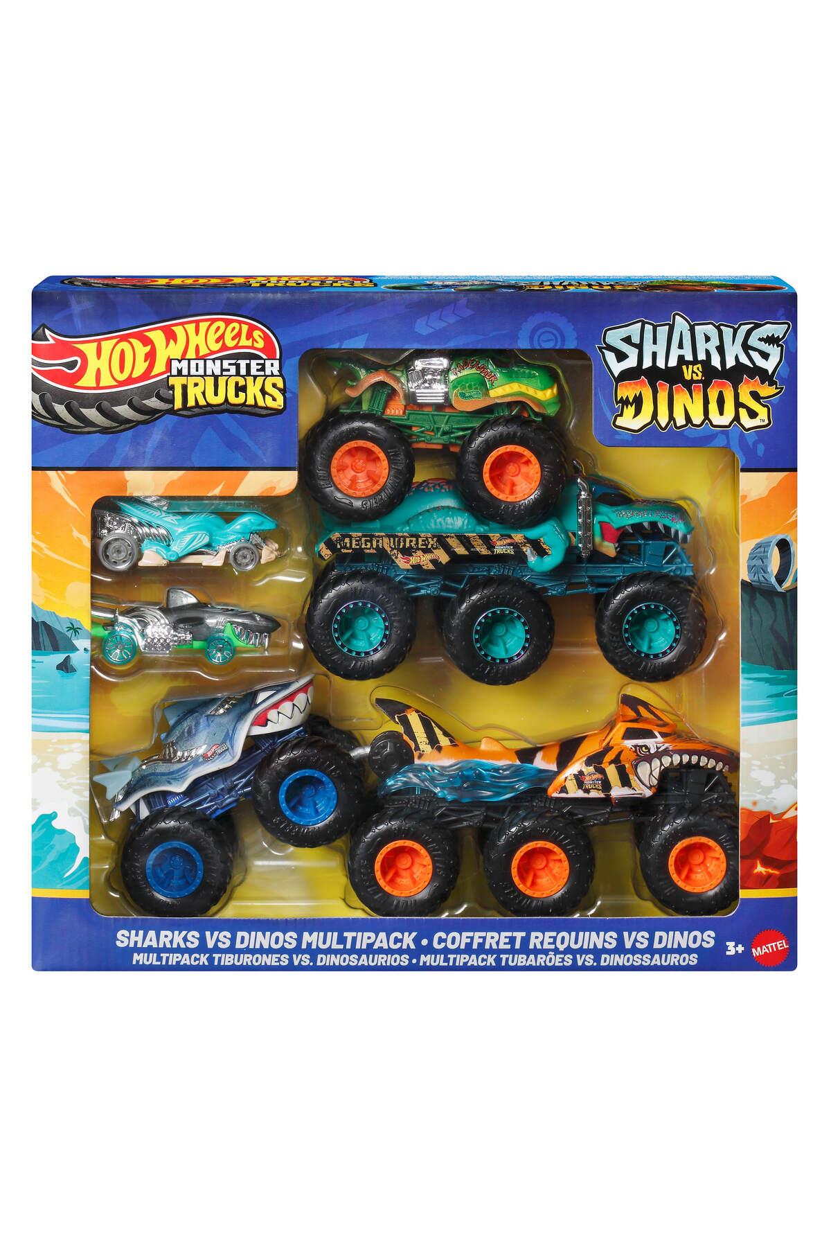 ® Monster Trucks Sharks & Dinos Araçlar Paketi JGD68-Oyuncak Arabalar ve Kamyonlar