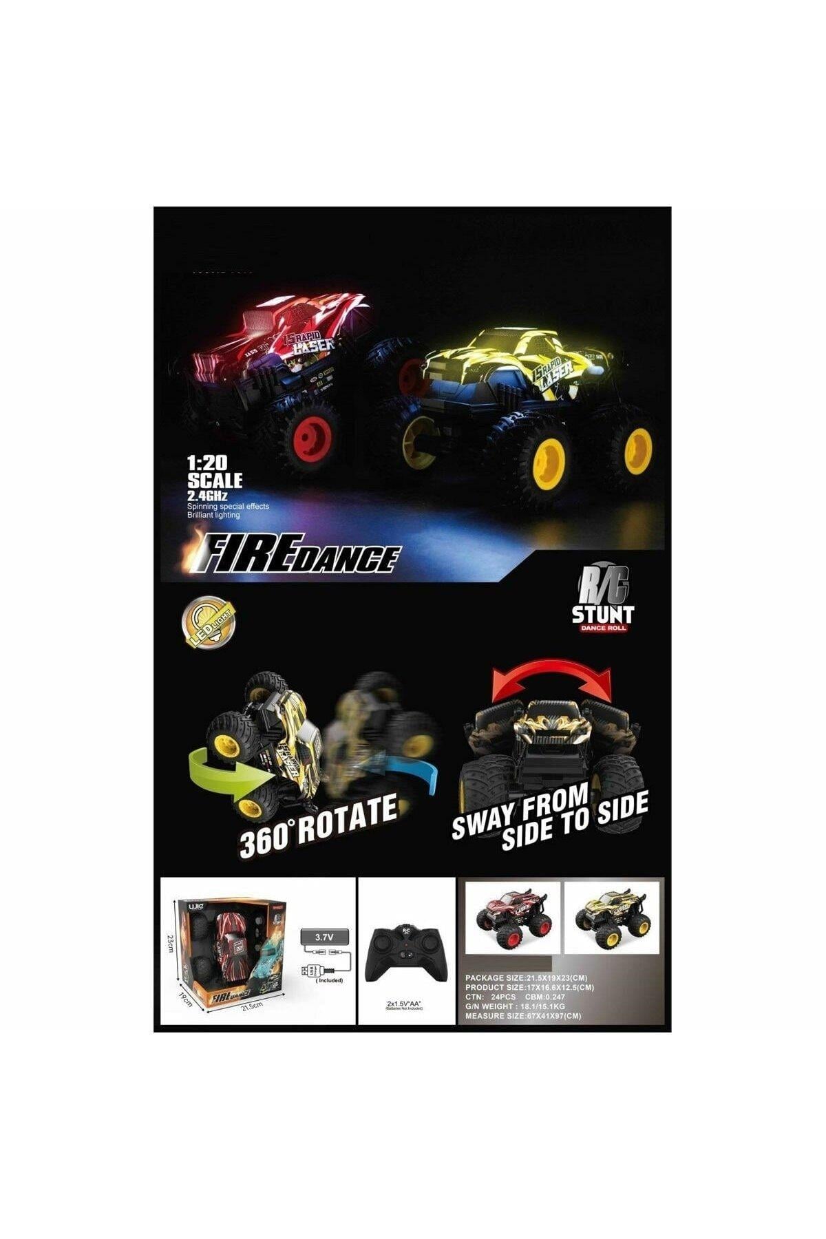 1:20 Stunt Dans ve Müzikli Araba 3.7V FABBATOYS-Erkek Oyuncakları