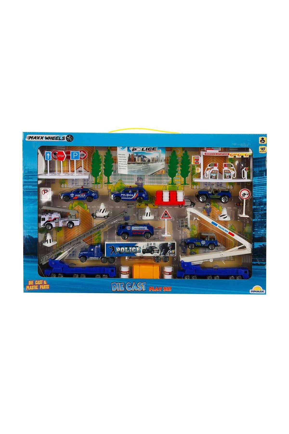 1:87 Metal Oyun Seti 40 Parça-Araba Garaj ve Setleri