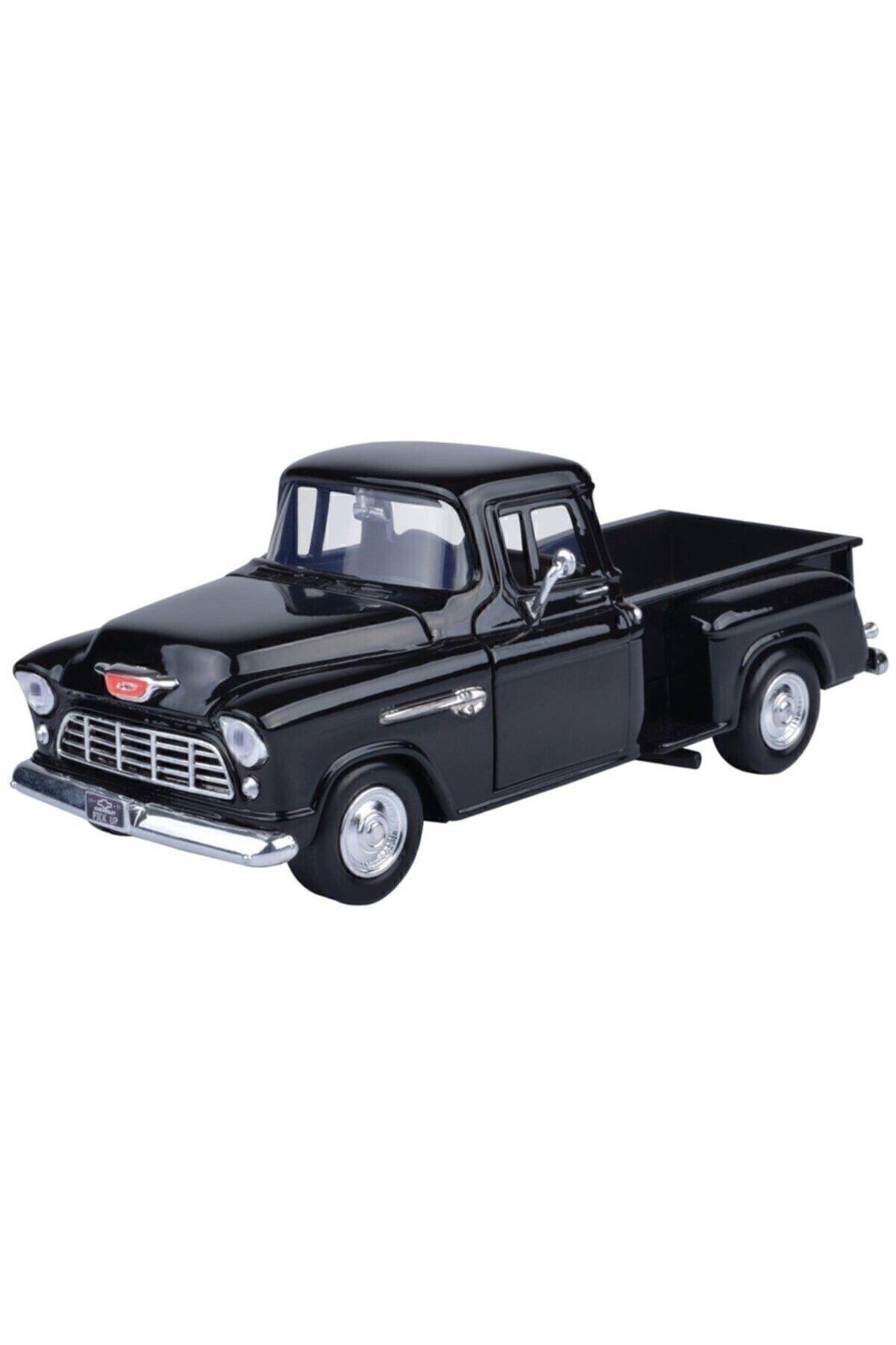 1955 Chevy 5100 Stepside -siyah Model Araba Motormax 1:24-Maket Araçlar