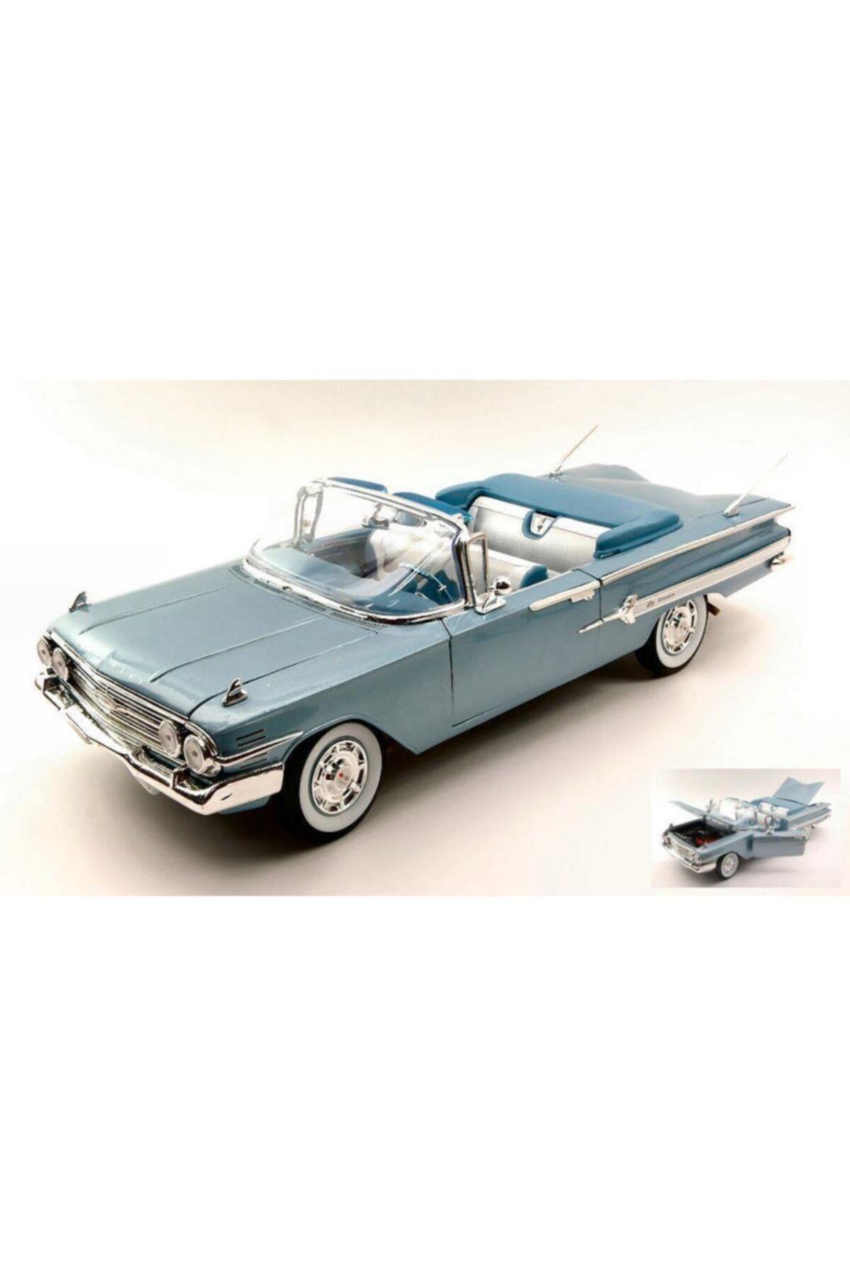 1960 Chevrolet Impala 1/18 Model Araba Mavi-Maket Araçlar