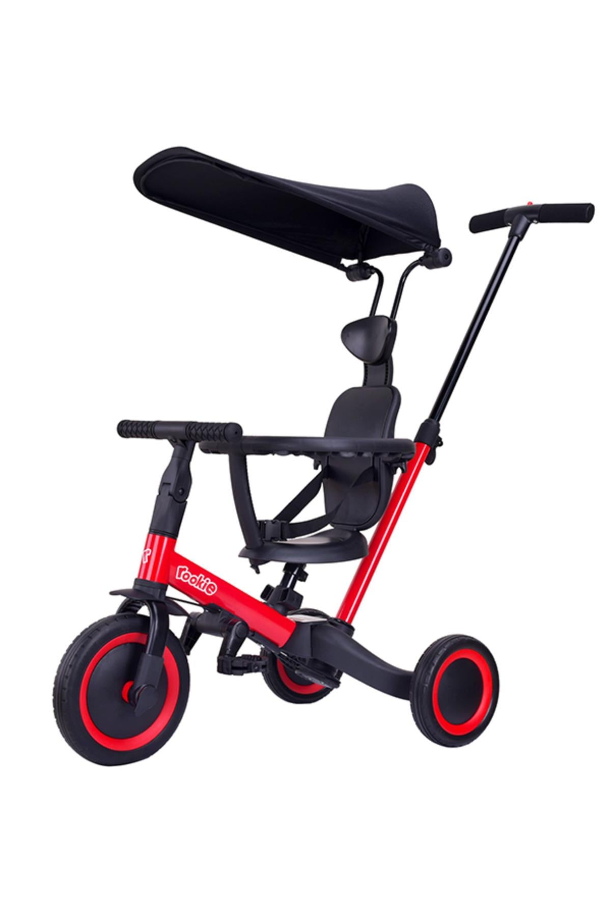 4in1 Çok Fonksiyonlu Ebeveyn Kontrollü Trikster Çocuk ve Bebek Bisikleti - Kırmızı-Scooter
