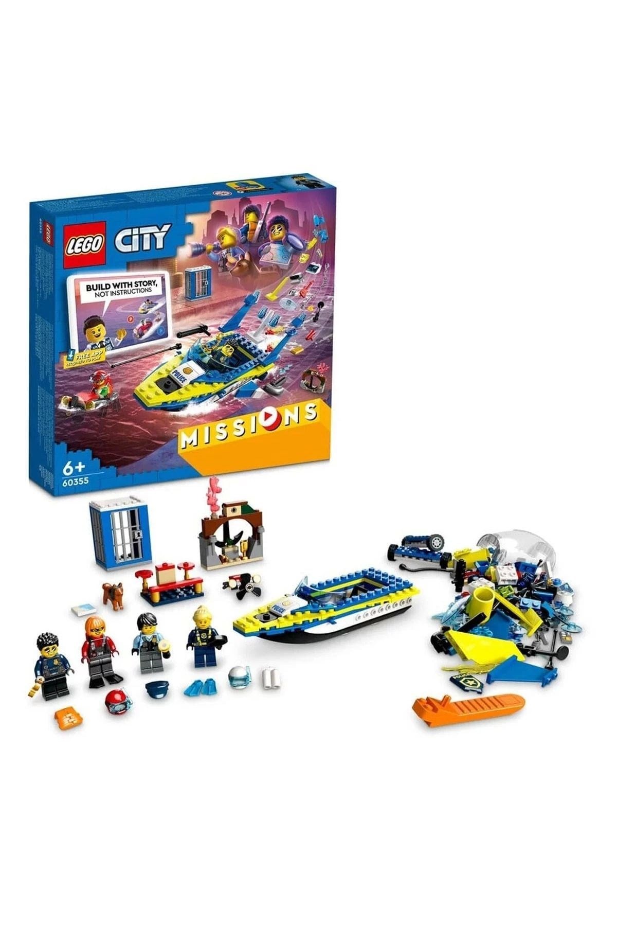 60355 City - Su Polisi Dedektif Görevleri, 278 Parça, +6 Yaş-Lego